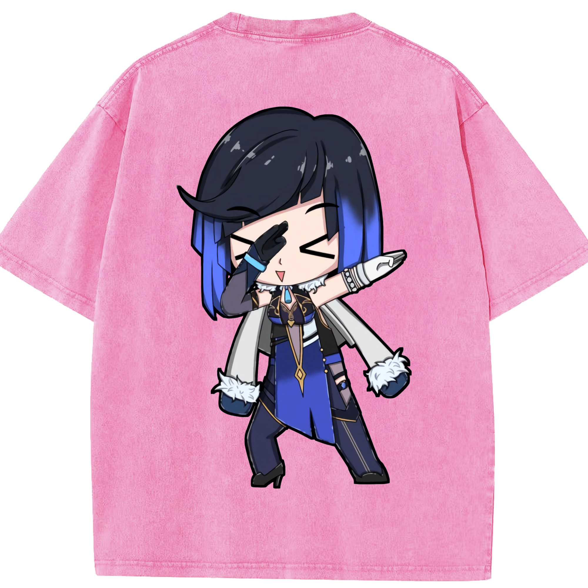 げんし神 夜兰 やらん genshin Yaran 綿100% ヴィンテージ風 半袖Tシャツ（背面プリント）